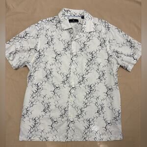 Hart Schaffner Marx Men’s Black and White Casual Button Down Shirt Size Large